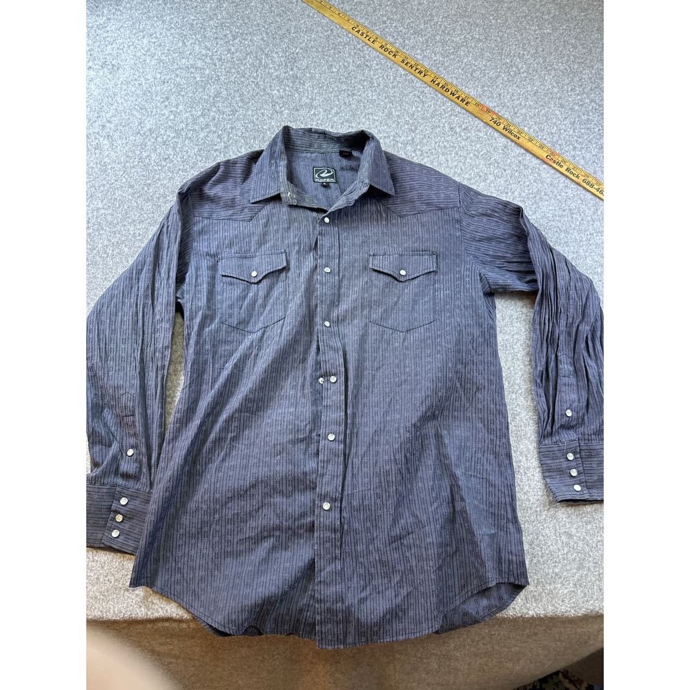 Men’s XL ROPER Purple Pearl Snap Long Sleeve Western Cowboy Shirt